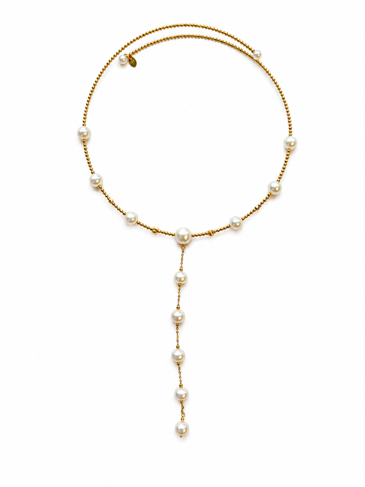 18K Flex Pearl Lariat