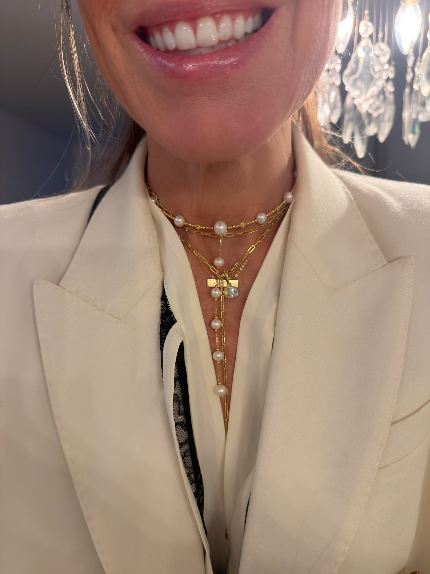 18K Flex Pearl Lariat